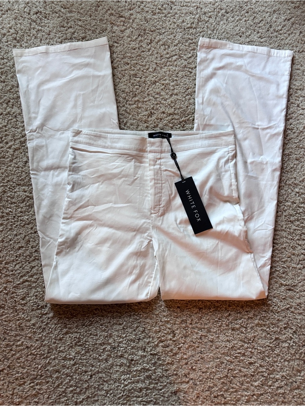 White Fox NWT Straight-Leg White Trousers